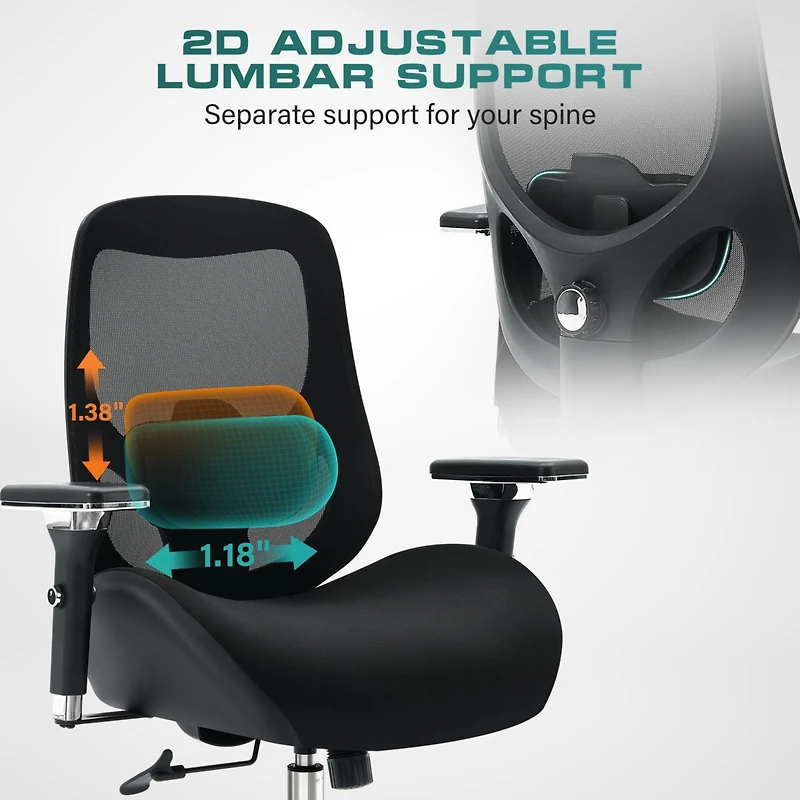 Boyel Living Executive Massage Office Chair with 4 Vibration Points and Heated Recline