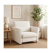 gaomon Modern Accent Chair, Upholstered Furry Sherpa Boucle Armchair, Mid-Century Lounge Sofa for Bedroom