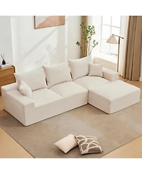 gaomon 110" Modular Sectional Sofa, L-Shaped Cloud Couch with Chaise Lounge, Boneless Deep Seat Sofa for Living Room