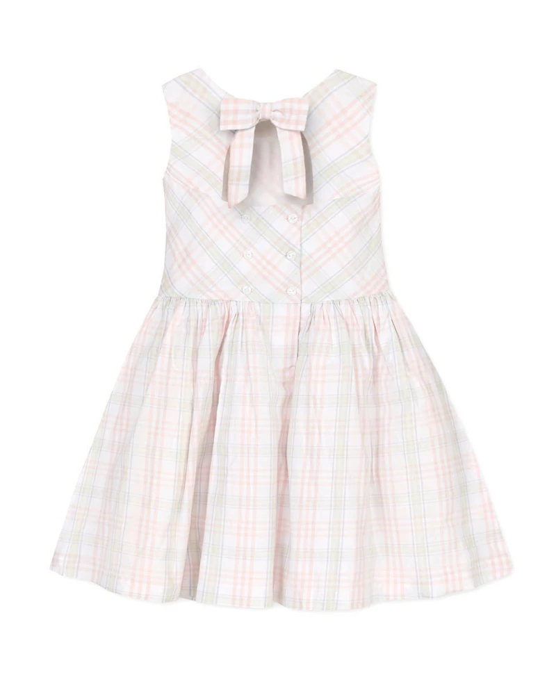 Hope & Henry Little and Big Girls' Organic Stretch Poplin Button Back Party Dress