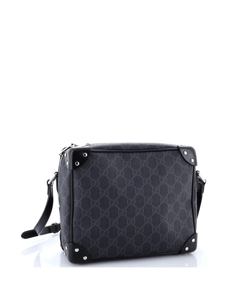 Pre-Owned Gucci Trunk Shoulder Bag Gg Coated Canvas with Studded Leather