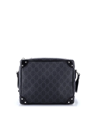 Pre-Owned Gucci Trunk Shoulder Bag Gg Coated Canvas with Studded Leather