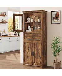 gaomon Tall Bathroom Cabinet, Storage Cabinet with Door and Drawer, Adjustable Shelf, Freestanding for Laundry Room, Kitchen