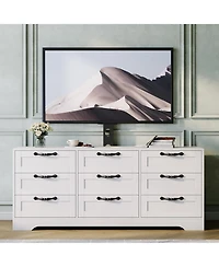 gaomon 9 Drawer Dresser Tv Stand with Mount for 32-85 in TVs, Modern Entertainment Center with Drawers, Media Console Table for Bedroom Living