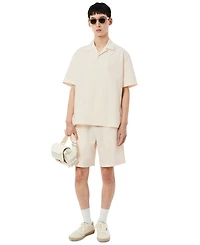 Lacoste Men's Relaxed-Fit Seersucker Waffle Hawaii Collar Shirt