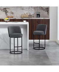 Rainsken Modern Barrel Bar Stools Set of 2