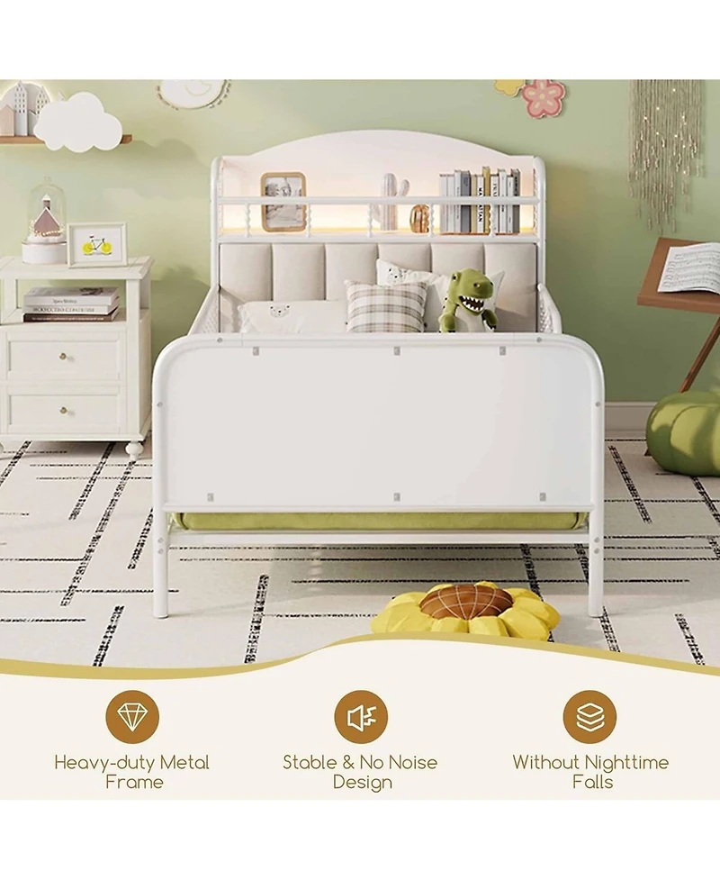 Rainsken Twin Metal Platform Bed Frame with Light