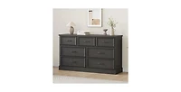 gaomon 7 Drawer Dresser for Bedroom, 55'' Wide Wooden Dressers with Metal Handle