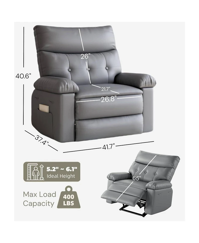 gaomon Oversized Manual Massage Recliner Sofa Chair for Living Room and Bedroom
