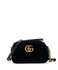 Pre-Owned Gucci Small Gg Marmont Shoulder Bag Matelasse Velvet