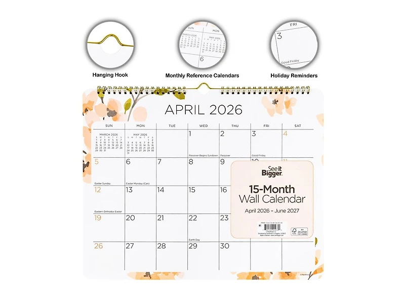 Seet It Bigger 12x15" Wall Calendar