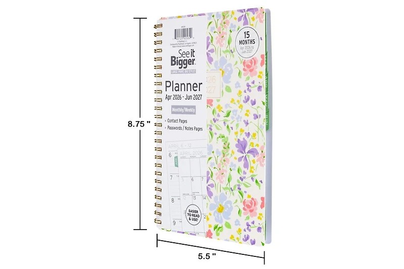 See It Bigger 15 Monthly Weekly Planner