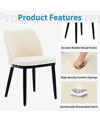 gaomon Velvet Dining Chairs Set of 6, Upholstered Side Chairs with Padded Seat & Wood Legs