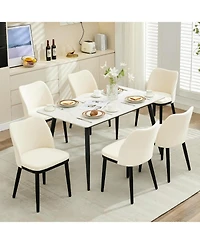 gaomon Velvet Dining Chairs Set of 6, Upholstered Side Chairs with Padded Seat & Wood Legs