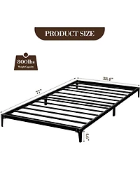 gaomon 6" Twin Metal Bed Frame, Heavy Duty with 600 Lbs Capacity, Steel Slats, No Box Spring, Noise Free, Sturdy.