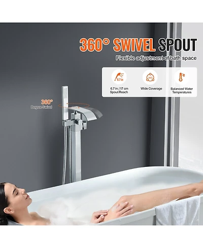 Busdays Floor Mount Freestanding Bathtub Faucet
