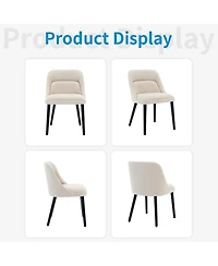 gaomon Dining Room Chairs Set of 6,Upholstered Linen Fabric Dining Chairs with Wood Legs,Modern Dining Chairs for Kitchen,Dining Room