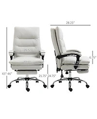 Boyel Living Microfiber Executive Massage Office Chair with Heated Recline and Footrest