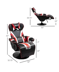 Boyel Living Gaming Chair with Lumbar Support, Footrest, and Cup Holder
