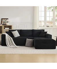 gaomon Sectional Couches for Living Room, L-Shaped Plush Corduroy Fabric Upholstered Modular Sectional Couches