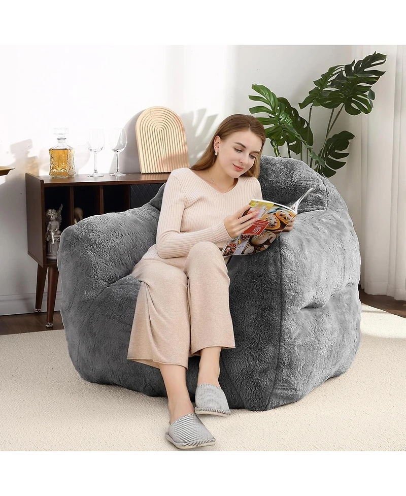 gaomon 39" Bean Bag Chair with Armrests, High-Density Foam Floor Sofa for Adults and Kids, Comfy Living Room Seat