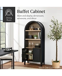 Best Choice Products 72in Tall Arched 5-Tier Bookshelf Storage Cabinet w/ Adjustable Shelves - Large