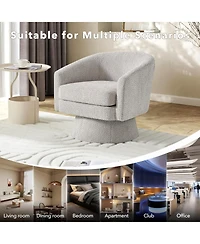 gaomon 360degree(s)Swivel Accent Chair with Arms,Round Chenille Fabric and Soft Cushion Chair for Living Room Bedroom Reading