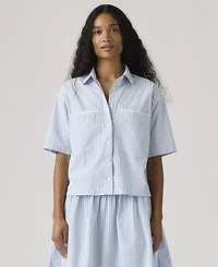 Levi's Women's Novelty Harlie Short-Sleeve Cotton Cropped Shirt