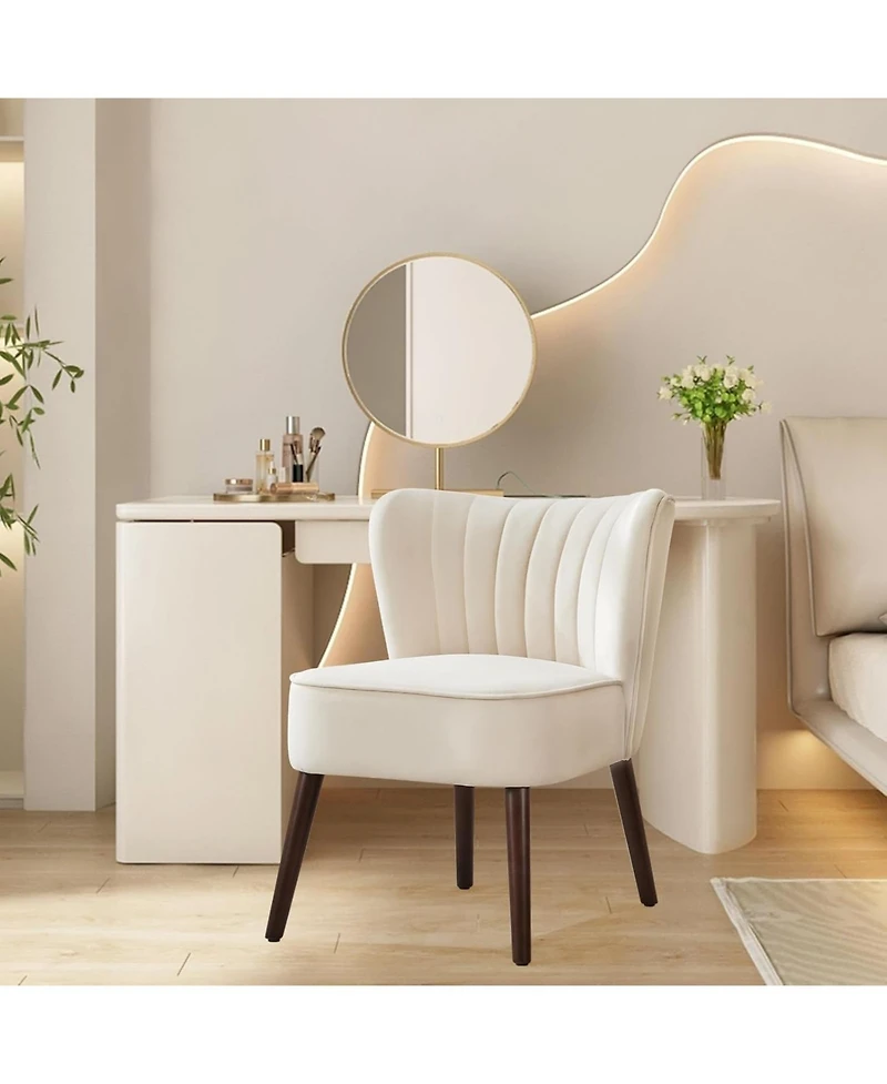 gaomon Modern Velvet Accent Chair Set of 2 with Wood Legs