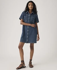 Levi's Women's Louisa Short-Sleeve Collared Cotton Denim Dress