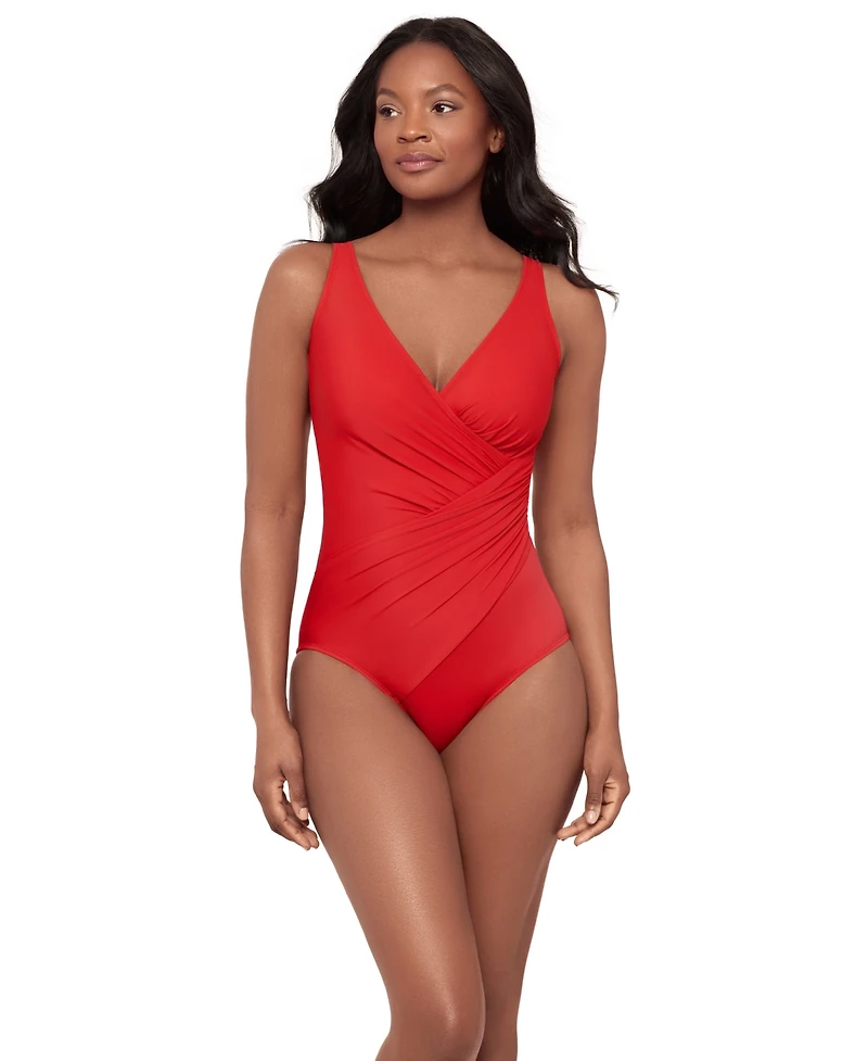 Miraclesuit Dd Cup Must Haves Oceanus Draped Allover-Slimming One-Piece Swimsuit