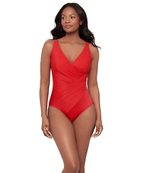 Miraclesuit Dd Cup Must Haves Oceanus Draped Allover-Slimming One-Piece Swimsuit