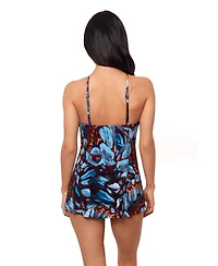 Magicsuit Women's Printed High-Neck Underwire Swim Cover-Up Dress