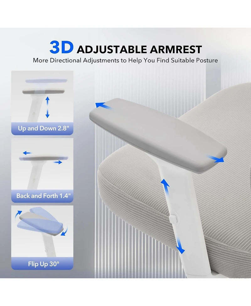 gaomon Ergonomic Office Chair with Adjustable Lumbar Support, High-Back Desk Chair with Headrest