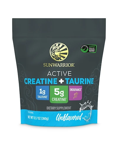 Sunwarrior Creatine Monohydrate Powder Taurine Supplement, 5g Creatine Monohydrate 1g Taurine per Serving