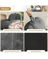 gaomon Giant Bean Bag Chair, Faux Fur Stuffed Bean Bag Couch with Filler, Bean Bag Chair for Adults, Big Lazy Sofa Floor Sofa