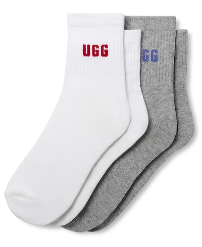 Ugg Women's 2-Pack Quinlin Logo Quarter Socks