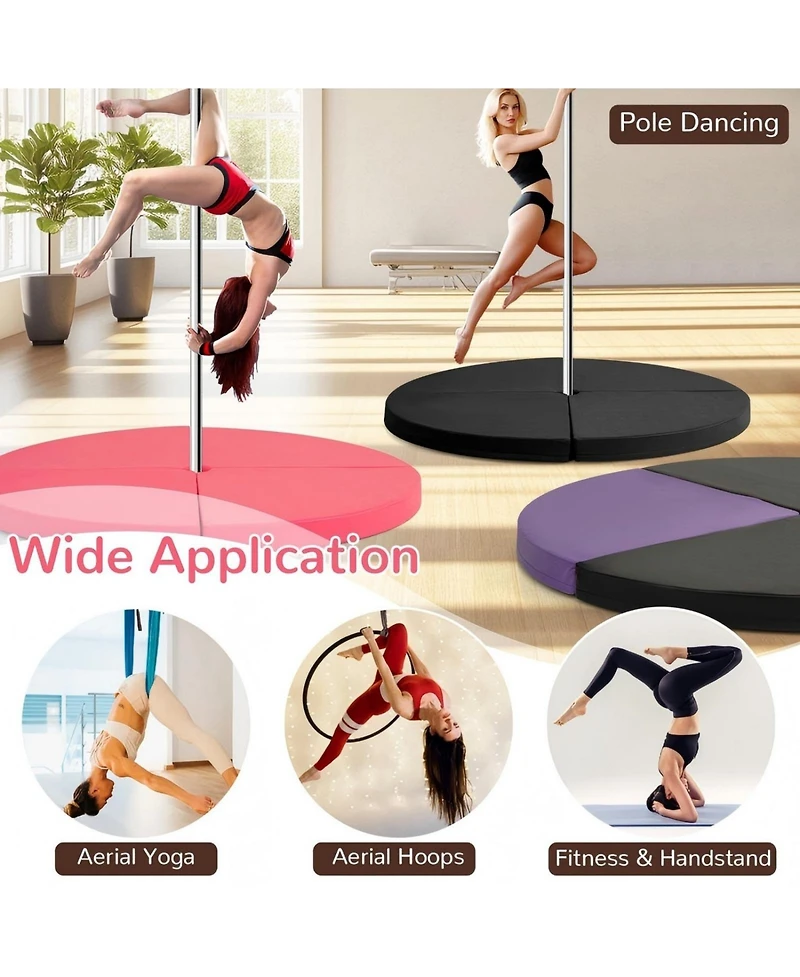 Hongge Pole Dance Crash Mat Round Portable Yoga Mat with Epe Foam