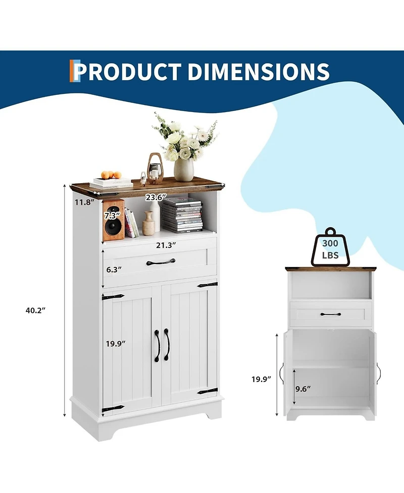 gaomon Bathroom Storage Cabinet,Farmhouse Bathroom Cabinet for Kitchen, Living Room, Entryway, Set of 2