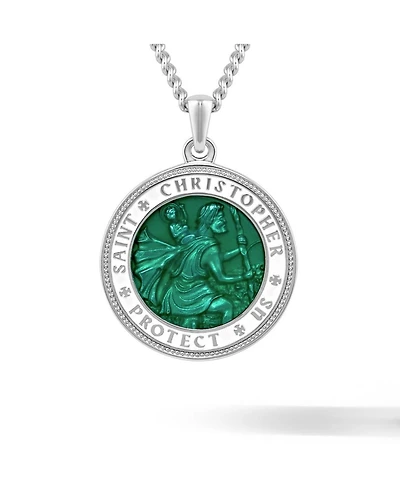 Vincero Men's St. Christopher Pendant 925 Sterling Silver with Rhodium Plating and Lobster Clasp