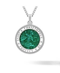 Vincero Men's St. Christopher Pendant 925 Sterling Silver with Rhodium Plating and Lobster Clasp