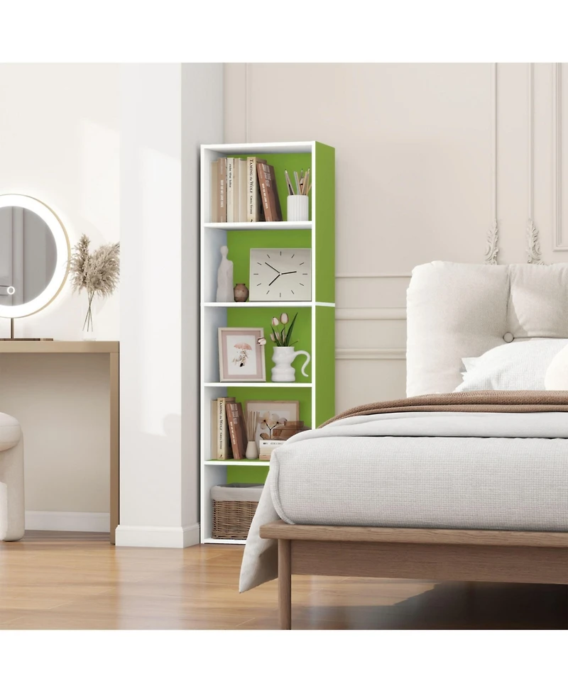 Homlux 5 Cube Decorative Open Bookshelf Kids Toy Storage Organizer Horizontal Vertical