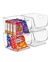 Sorbus Medium Square Stackable Open Front Storage Bins - For Pantry, Kitchen and Home Organization