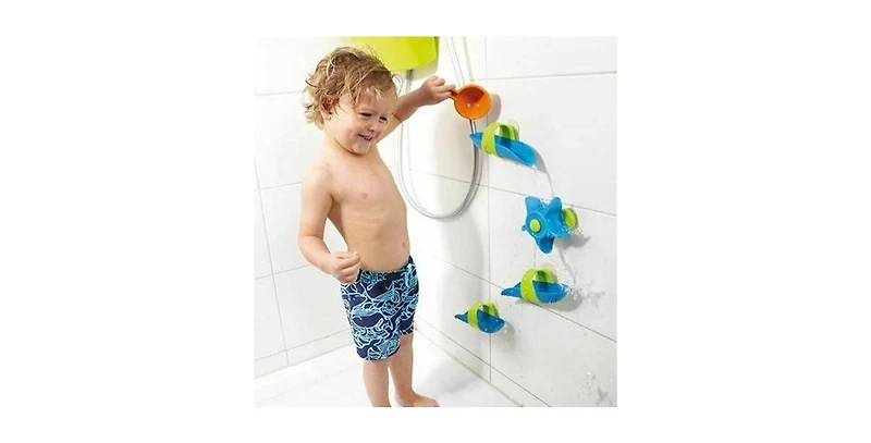Haba Stem Bath Toys for Kids Ages 3-6 with Suction Cup Tracks, Paddle Wheel, Ladle and Ball, Water Toys to Inspire Creativity and Problem-Solving