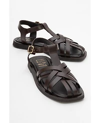 Forever and Always Shoes Women's Andres Leather Sandal
