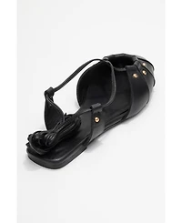 Forever & Always Shoes Women's Daria Leather Ankle Lace-Up Sandal