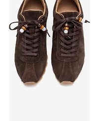 Forever & Always Shoes Women's Brea Leather Embellished Sneaker