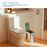 Home Zone Living 3 Gallon Slim Stainless Steel Trash Can with CleanAura Odor Control and Soft Close Lid, Silver