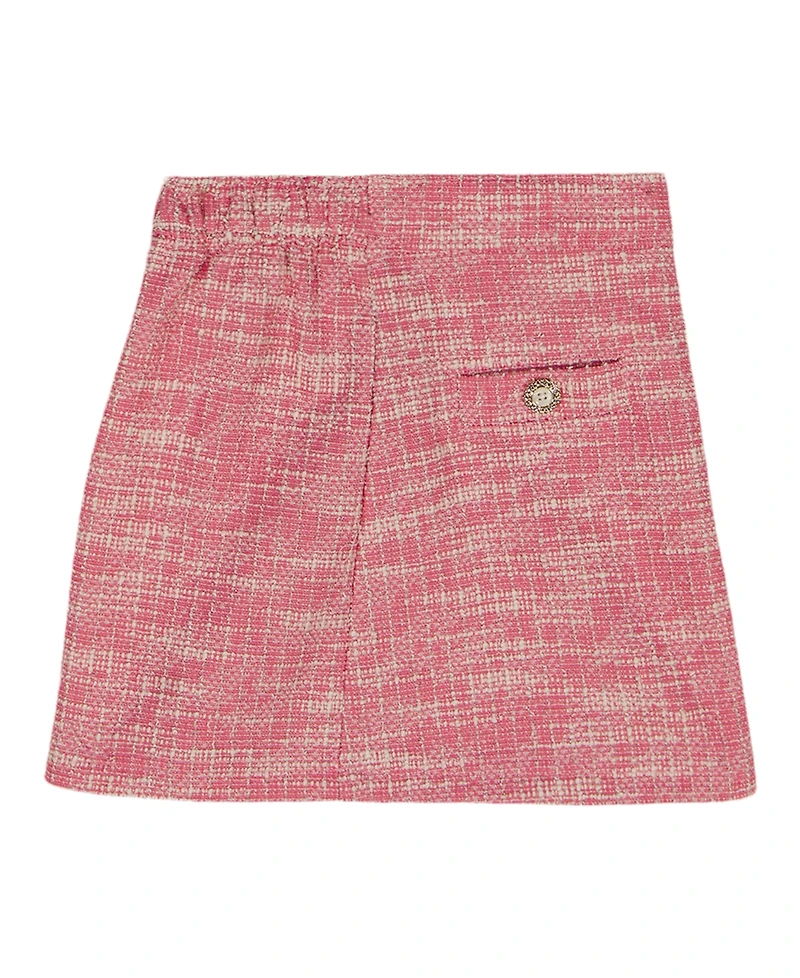 Kids Headquarters Girls' 2T-6X Short-Sleeve T-Shirt and Boucle Knit Corsage Skirt, 2-Piece Set