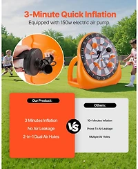 Mecale 6 Ft Inflatable Soccer Dart Board with Balls and Air Pump